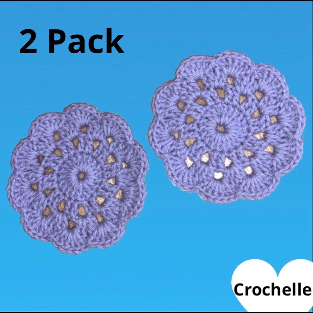 NEW Customizable Crochet Flower Coasters (2 pack)